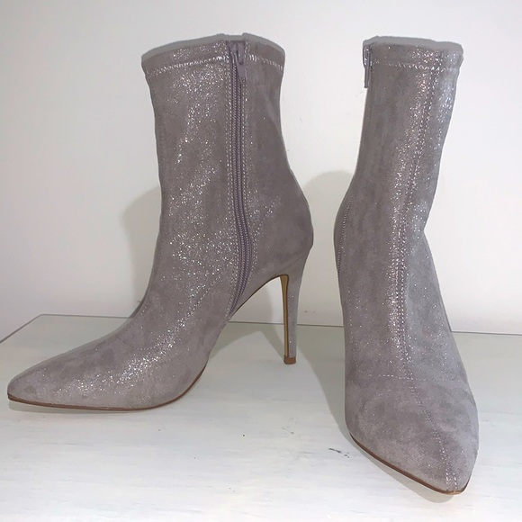 BP Braylee Fab Booties in Sparkling Faux Suede Fabric - Picture 4 of 12